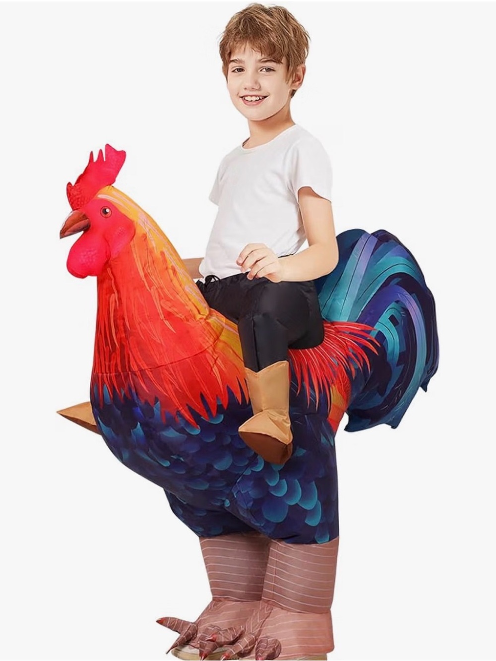 Kids Inflatable Rooster Costume — Multicolor